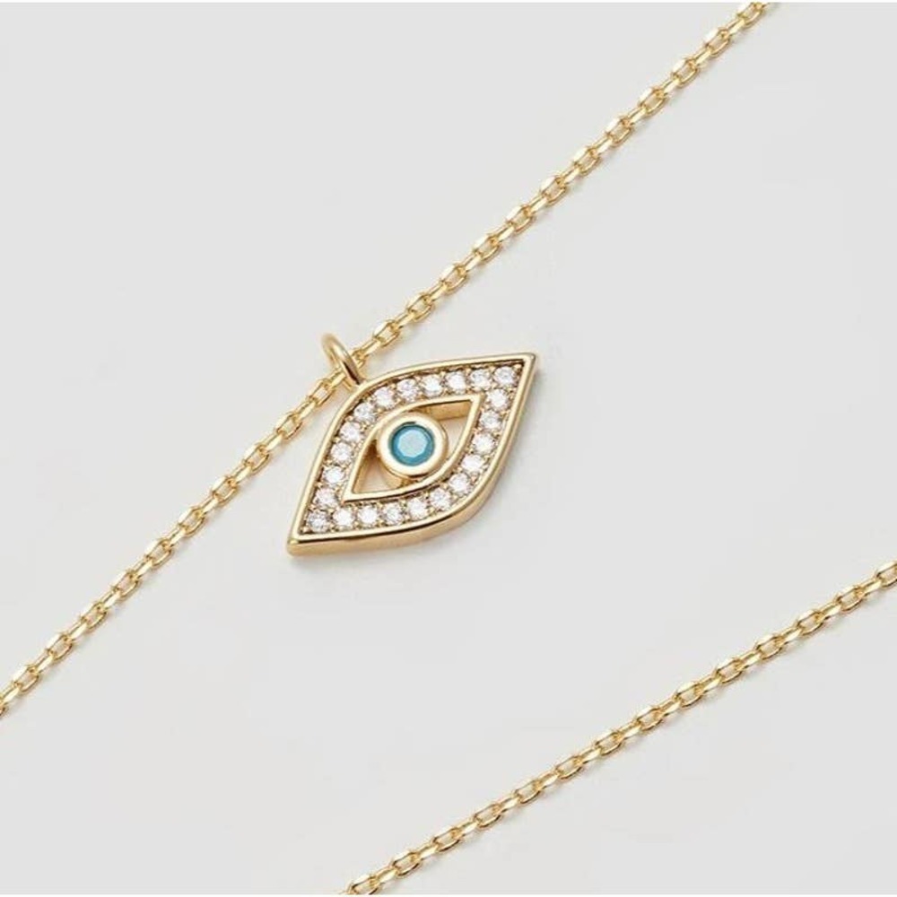 Estella Bartlett Gold Plated Lucky Eye with Turquoise Stone Necklace